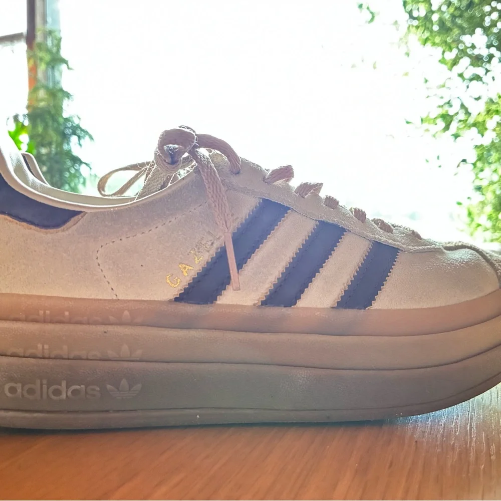 adidas Beige and Black Platform Sneakers - Picture 2 of 5